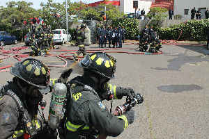 Efectúan simulacro de incendio al interior del Hospital Naval “Almirante Nef”