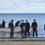 La representación alegórica del desembarco de la tripulación chilota fue efectuada por Personal Naval.