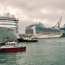 Armada realizó operativo ante la llegada simultánea de los dos cruceros más grandes de la temporada