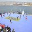 Buque Almirante Montt hizo flotar las canchas del Campeonato de Fútbol Tenis