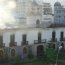 Incendio del edificio de la ex Aduana de Iquique, donde estaba el Museo Naval. (Archivo)