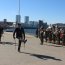 Marinos desfilando en homenaje al 240° natalicio de Bernardo O'Higgins en Puerto Montt