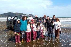 Escolares de La Araucanía participaron en jornada de limpieza de playas