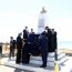 Comandante de Operaciones Navales, Vicealmirante Ronald Mc Intyre, junto al alcalde de Talcahuano, Henry Campos, develaron el busto del Vicealmirante Manuel Blanco Encalada.