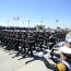 Desfile de la fuerza de presentación, integrada por efectivos del Ejército, Armada y Carabineros.