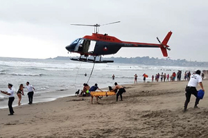 Helicóptero naval enfrentó olas de 5 metros durante rescate en Cartagena