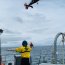 Nadadores de Rescate entrenan en el Estrecho de Magallanes