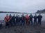 Armada y bomberos de Hualpén rescataron a can desde roqueríos de la desembocadura del río Bío Bío