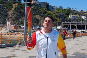 Cabo Segundo Infante de Marina realiza relevo de antorcha Panamericanos Santiago 2023 Cabo Segundo Infante de Marina realiza relevo de antorcha Panamericanos Santiago 2023