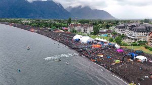 Con dispositivo de seguridad, competidores y músicos la Armada se hizo presente en la Triatlón Internacional de Pucón