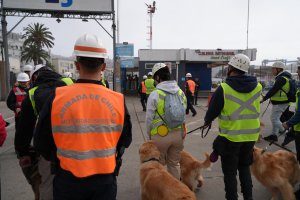 Policía Marítima y Aduanas recibieron al Grupo de Adiestramiento Canino de Carabineros en el puerto de Valparaíso